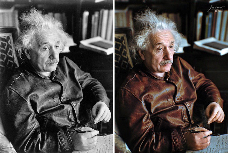 Colorized Black & White Photos, Albert Einstein 