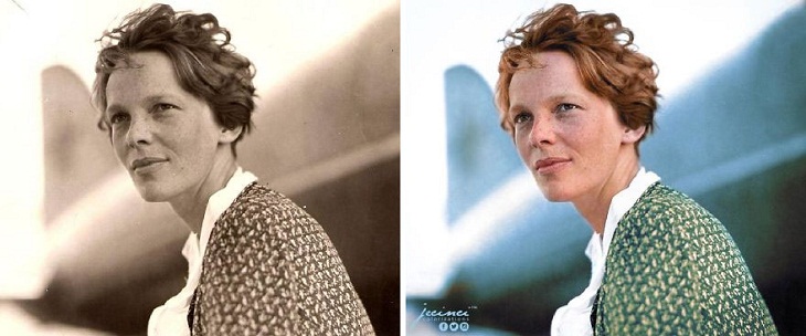 Fotos Históricas a Color, Amelia Earhart