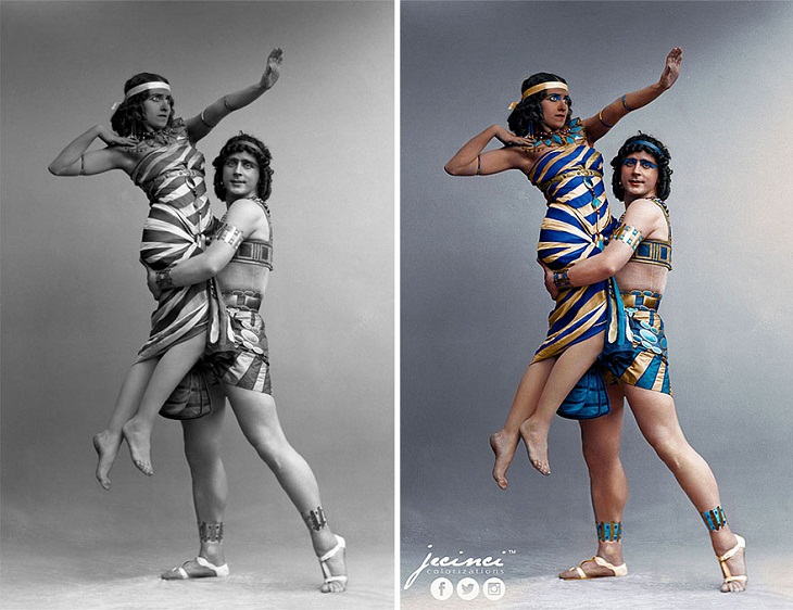 Colorized Black & White Photos, Cleopatra ballet costumes