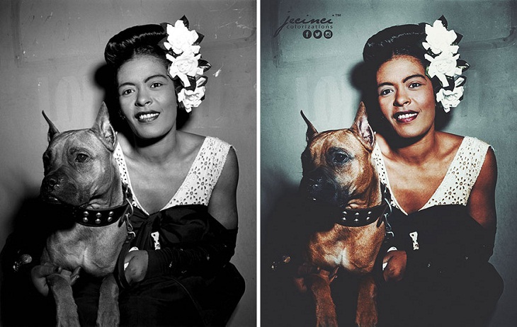 Colorized Black & White Photos, Billie Holiday 
