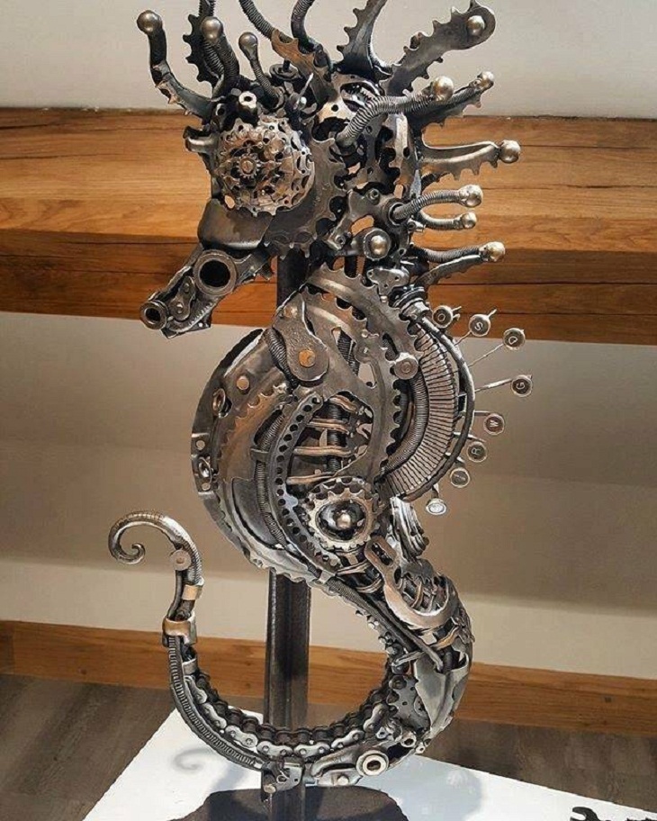 Scrap Metal Art, seahorse