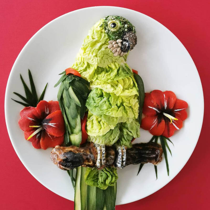 Arte Culinario De Jolanda Stokkermans, Ensalada de loro verde