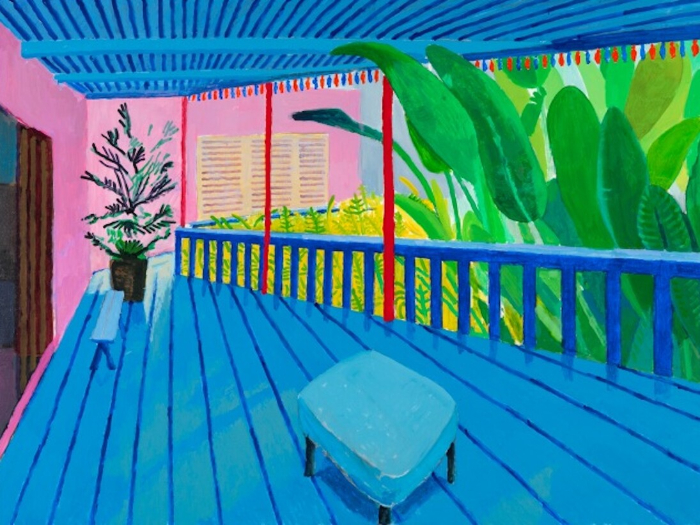 Garden with blue terrace, 2015