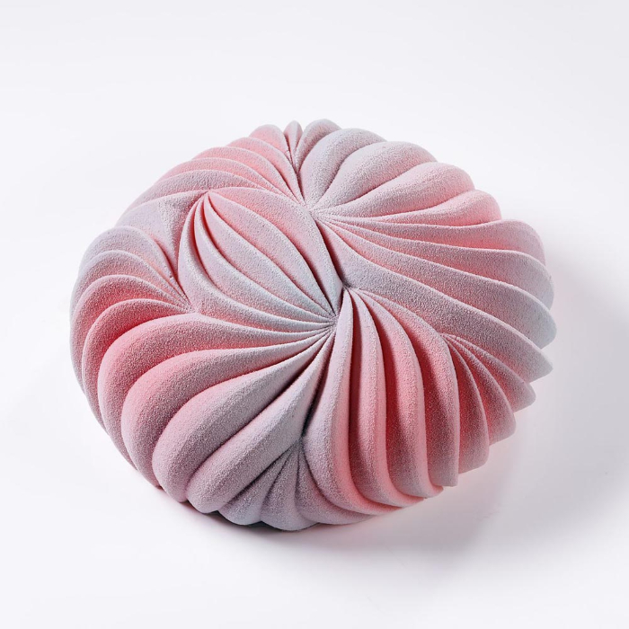 Dinara Kasko - gray and pink geometrical waves cake