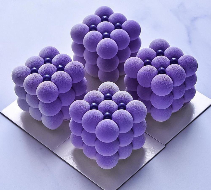 Dinara Kasko - 4 purple cube pastries