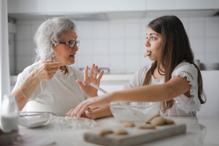 Guilt Tripping older woman and young girl