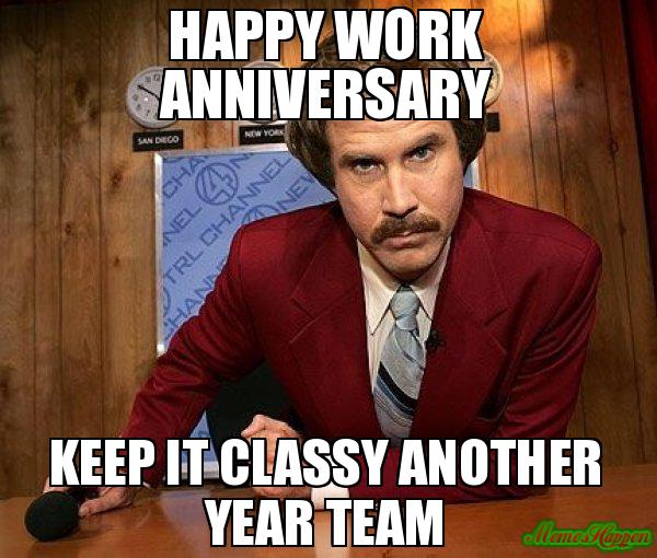 funny work anniversary meme