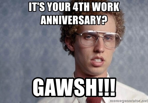 funny work anniversary meme