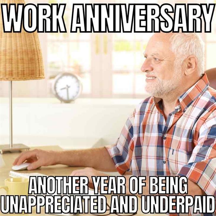 funny work anniversary meme