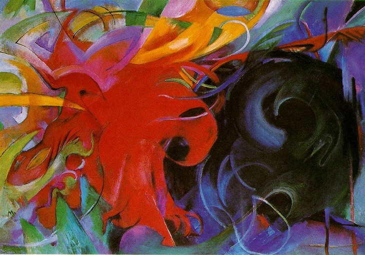 Animal Paintings by Franz Marc, Fighting Forms
