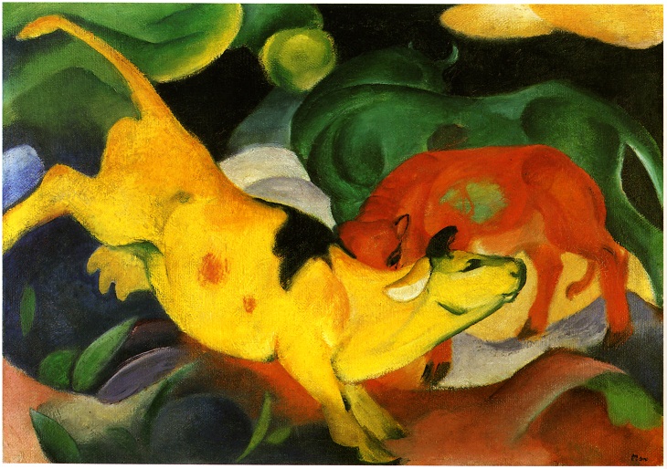 Animal Paintings by Franz Marc, Yellow Cow 