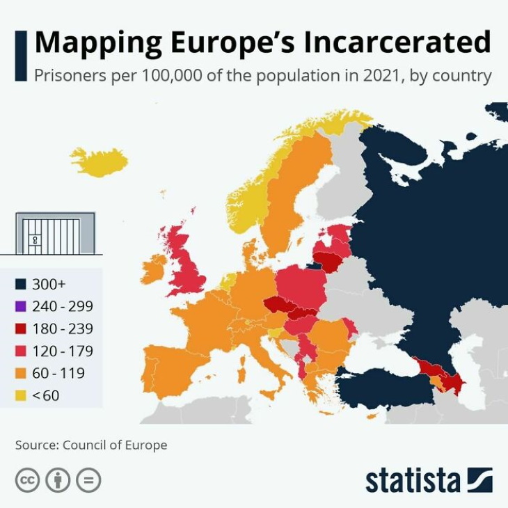 Fun Maps Incarceration stats in Europe