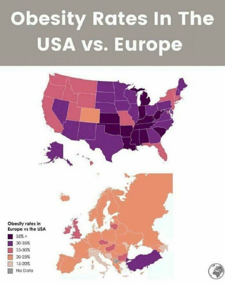 Interesting Maps, Obesity rates