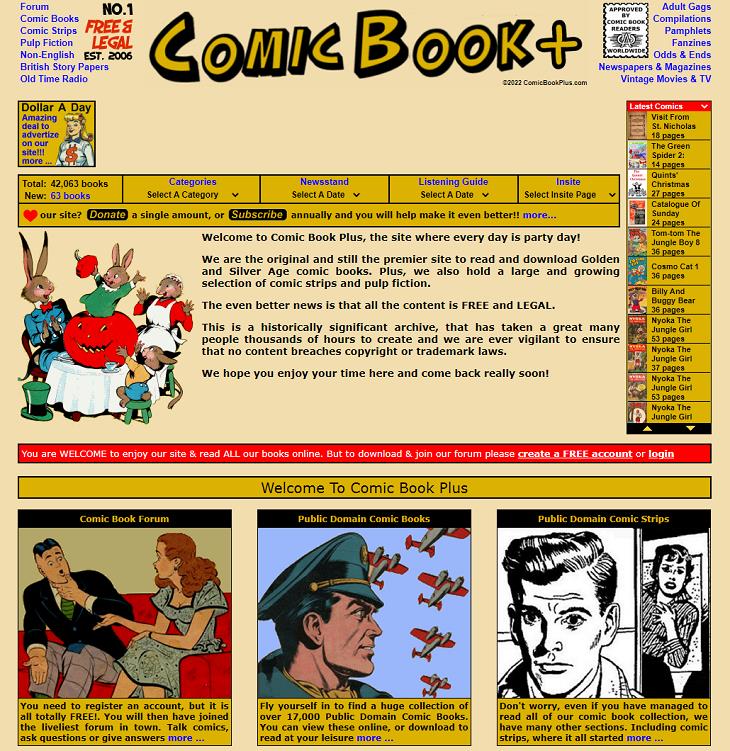 Free Sites, Comic Book Plus 