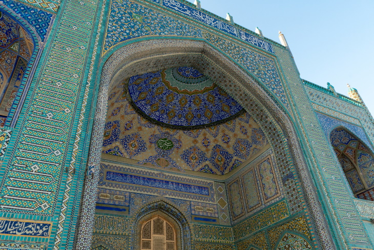 South Asian Architecture Blue Mosque in Mazar-i-Sharif, Afghanistan