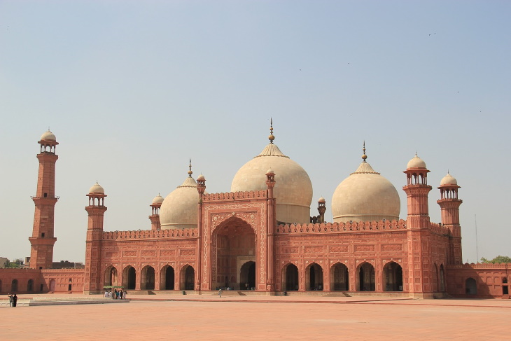 South Asian Architecture Badshahi Mosque in Lahore, Pakistan