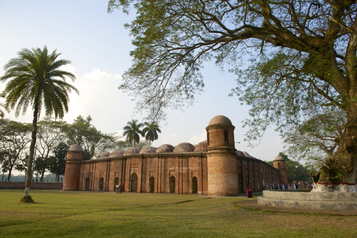 South Asian Architecture Sixty Dome Mosque in Bagerhat, Bangladesh