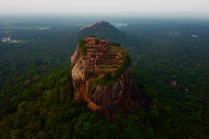 South Asian Architecture Sigiriya Rock Fortress near Dambulla, Sri Lanka