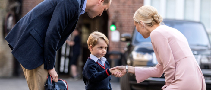 Prince George on his first day at school