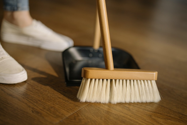Bad Housekeeping Habits sweeping floor
