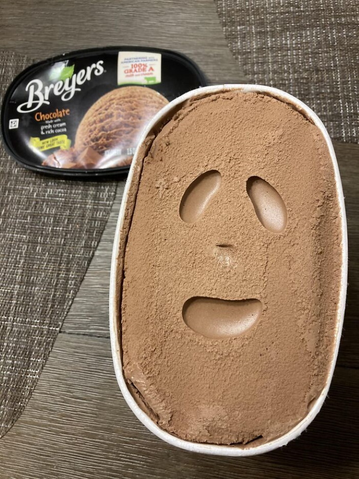 Objects With Faces chocolate ice cream