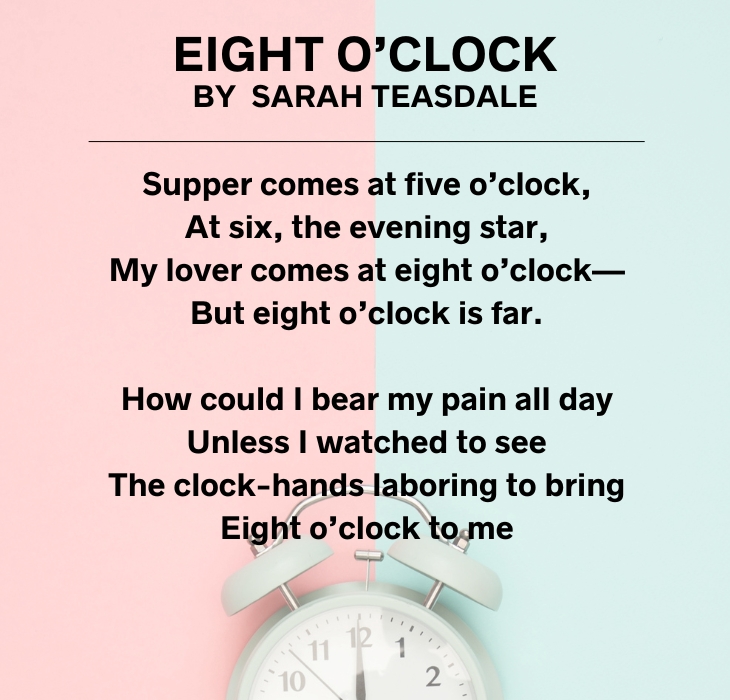 Short Poems Eight O’Clock – Sarah Teasdale