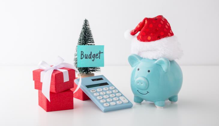 Christmas saving piggy bank 