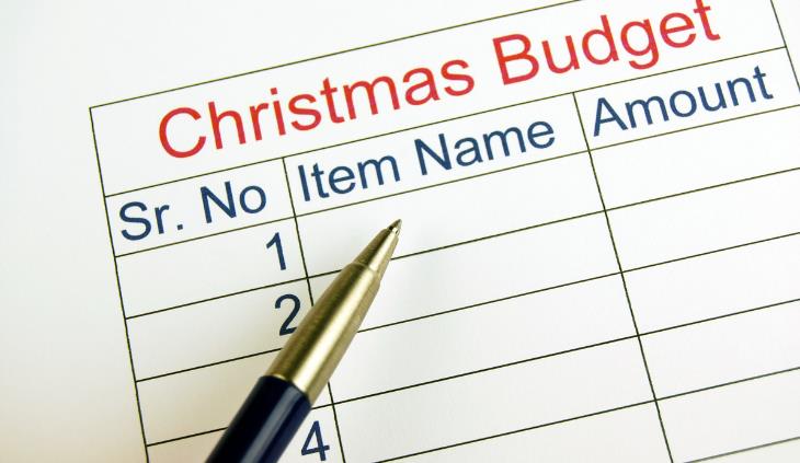 Christmas budget table 