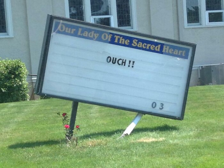 Funny Church Signs ouch