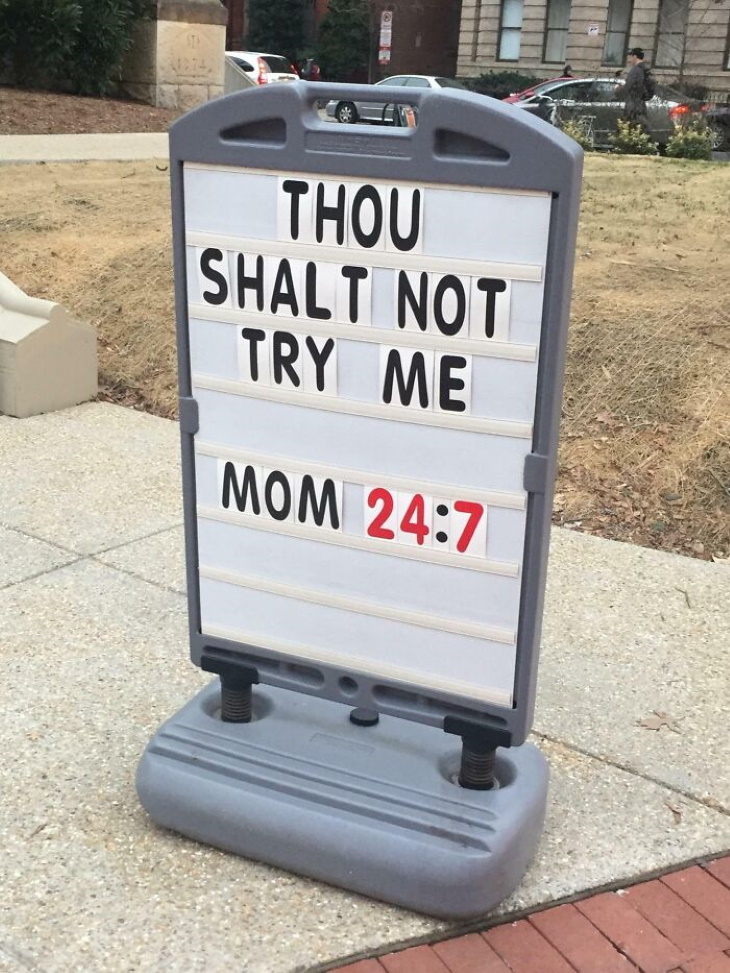 Funny Church Signs moms rule