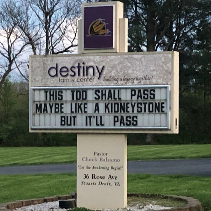 Funny Church Signs this too shall pass