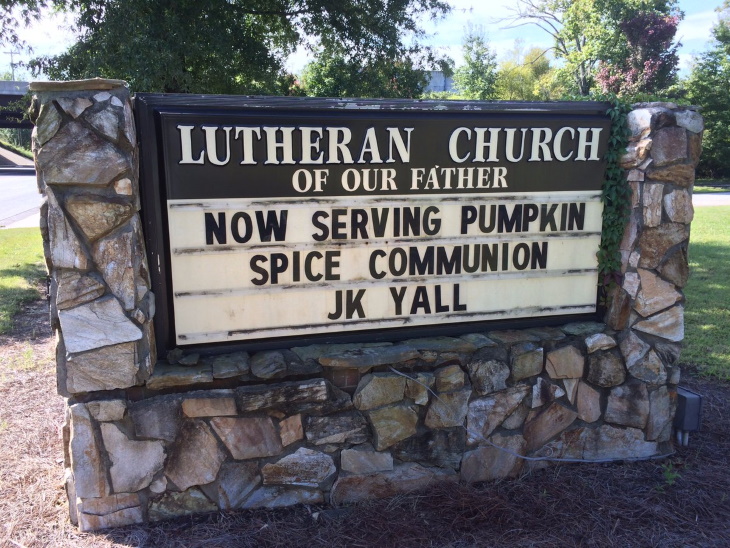 Funny Church Signs pumpkin spice