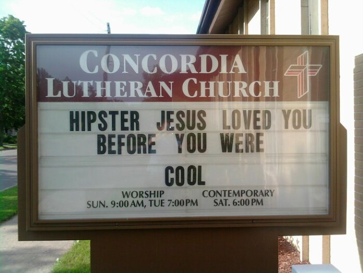Funny Church Signs hipster