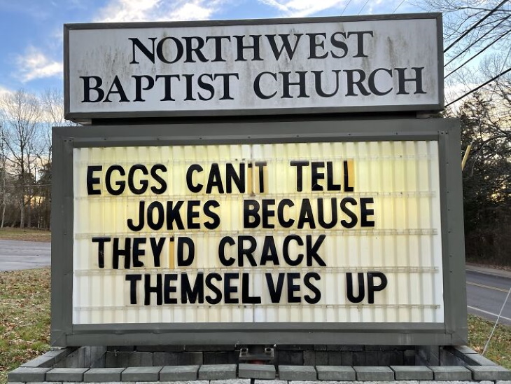 Funny Church Signs eggs