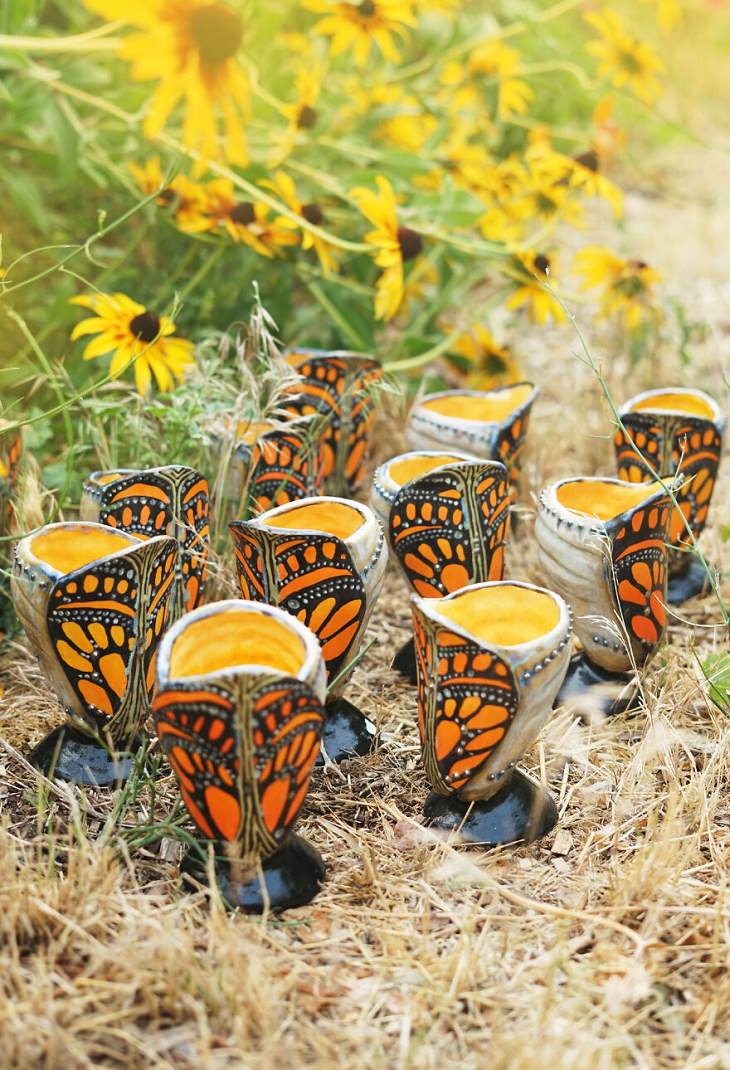 Nature-Themed Handmade Ceramics, chalices 