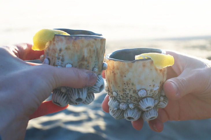 Nature-Themed Handmade Ceramics, Barnacle cups