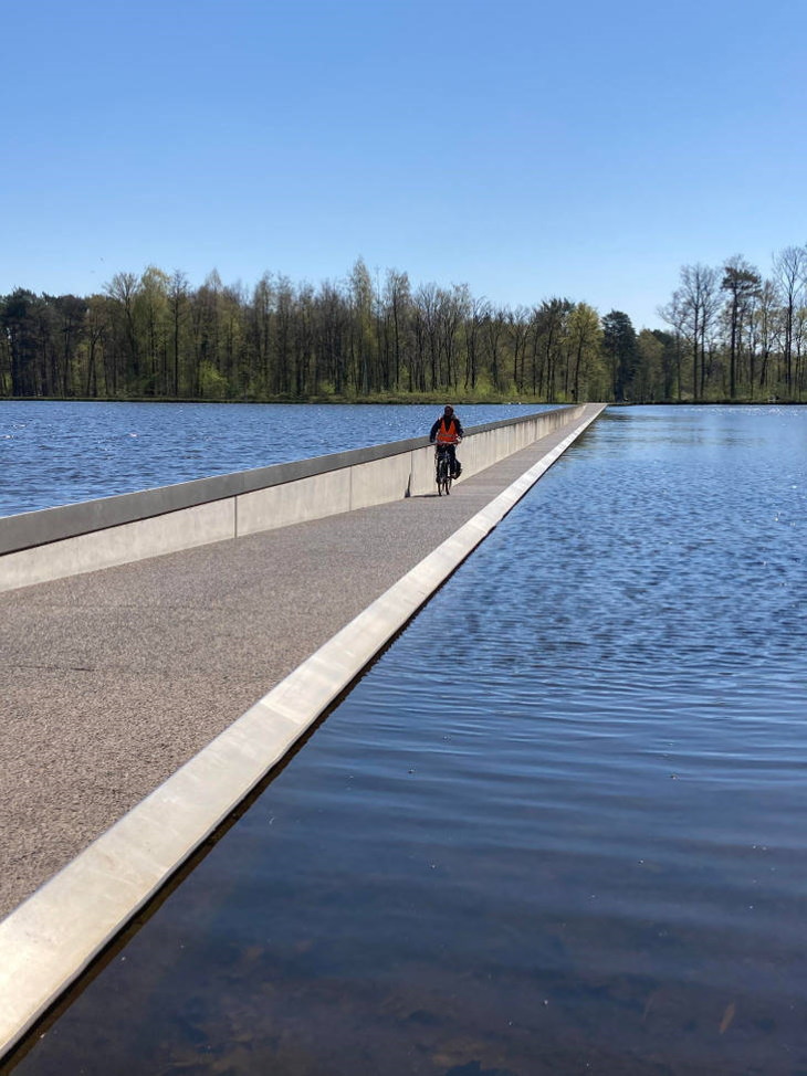 Strange Things path in Belgium lets passers-by observe the lake at eye level