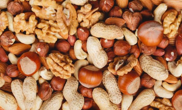 nighttime snack, variety of nuts