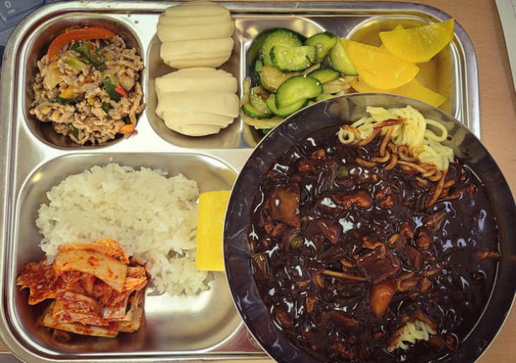 Strange Things Korean school lunch