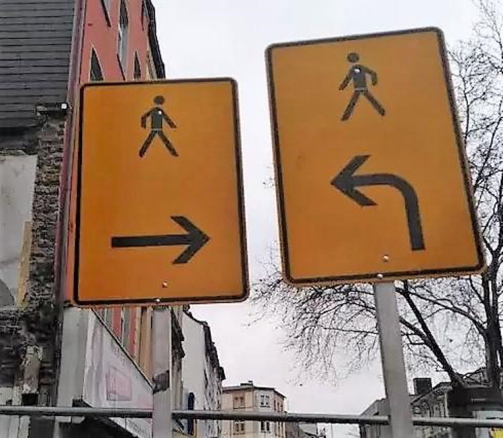 One Job Fails walking signs