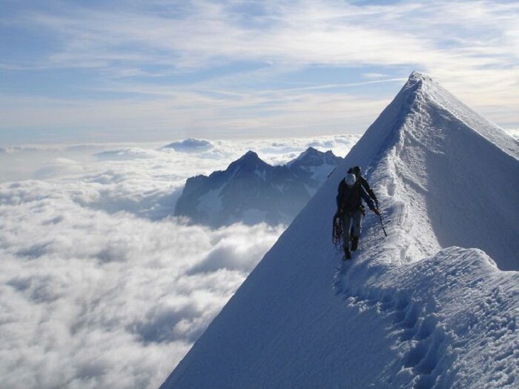 Fear of Heights , The Eiger Summit Ridge, Switzerland