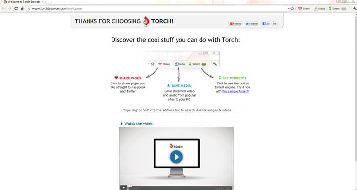 Alternatives to Google Chrome, Torch 