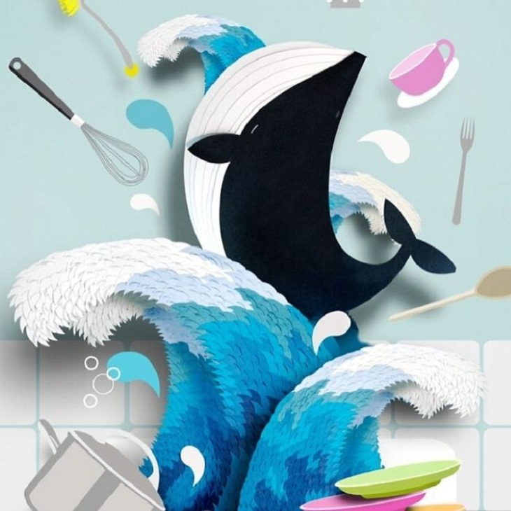 Paper Art, whale