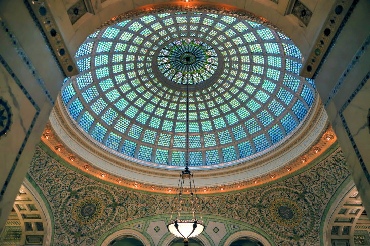 Stained Glass Windows Chicago Cultural Center - Chicago, Illinois, USA