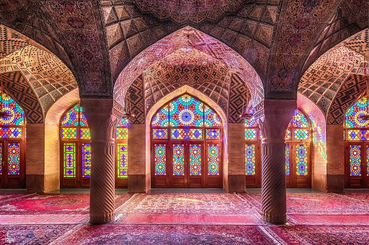 Stained Glass Windows Nasir al-Mulk Mosque - Shiraz, Iran