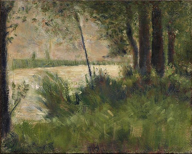 Georges Seurat Paintings, Grassy Riverbank