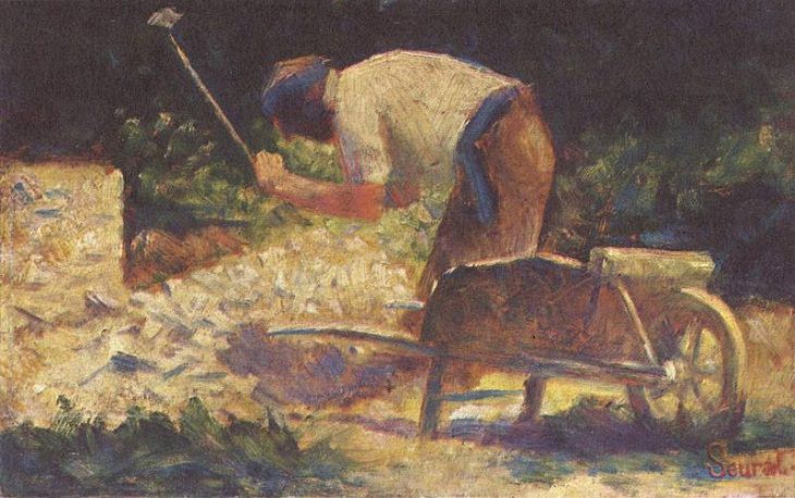 Georges Seurat Paintings, Stone Breaker and Wheelbarrow