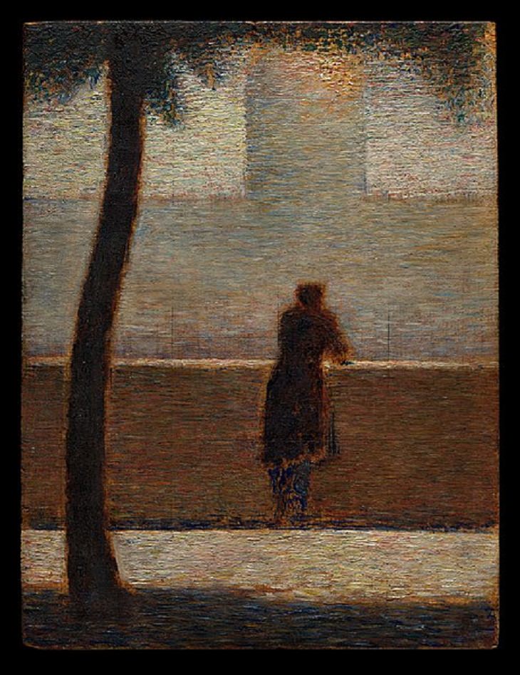 Georges Seurat Paintings, A Man Leaning on a Parapet