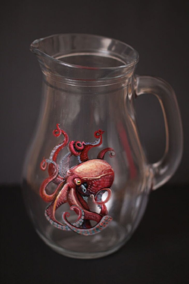 Animal Paintings on Glass, octopus