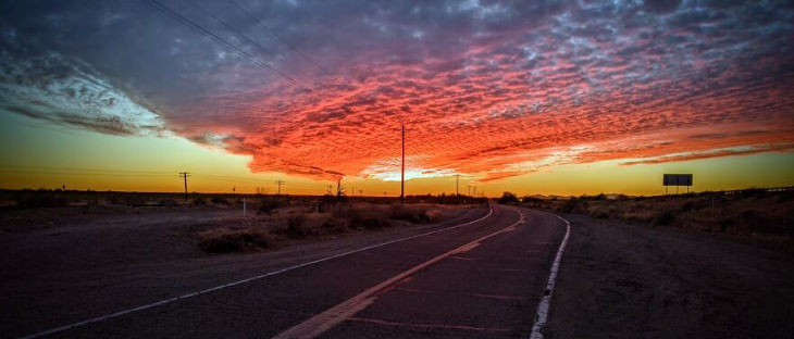 Rich Bojorquez-Davila photography of South Cali, sunset on a road